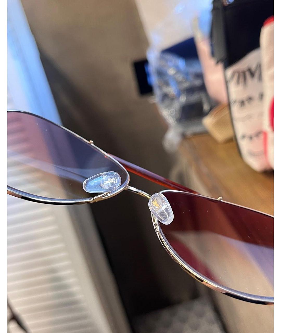 LONGCHAMP Коричневые металлические солнцезащитные очки, фото 4