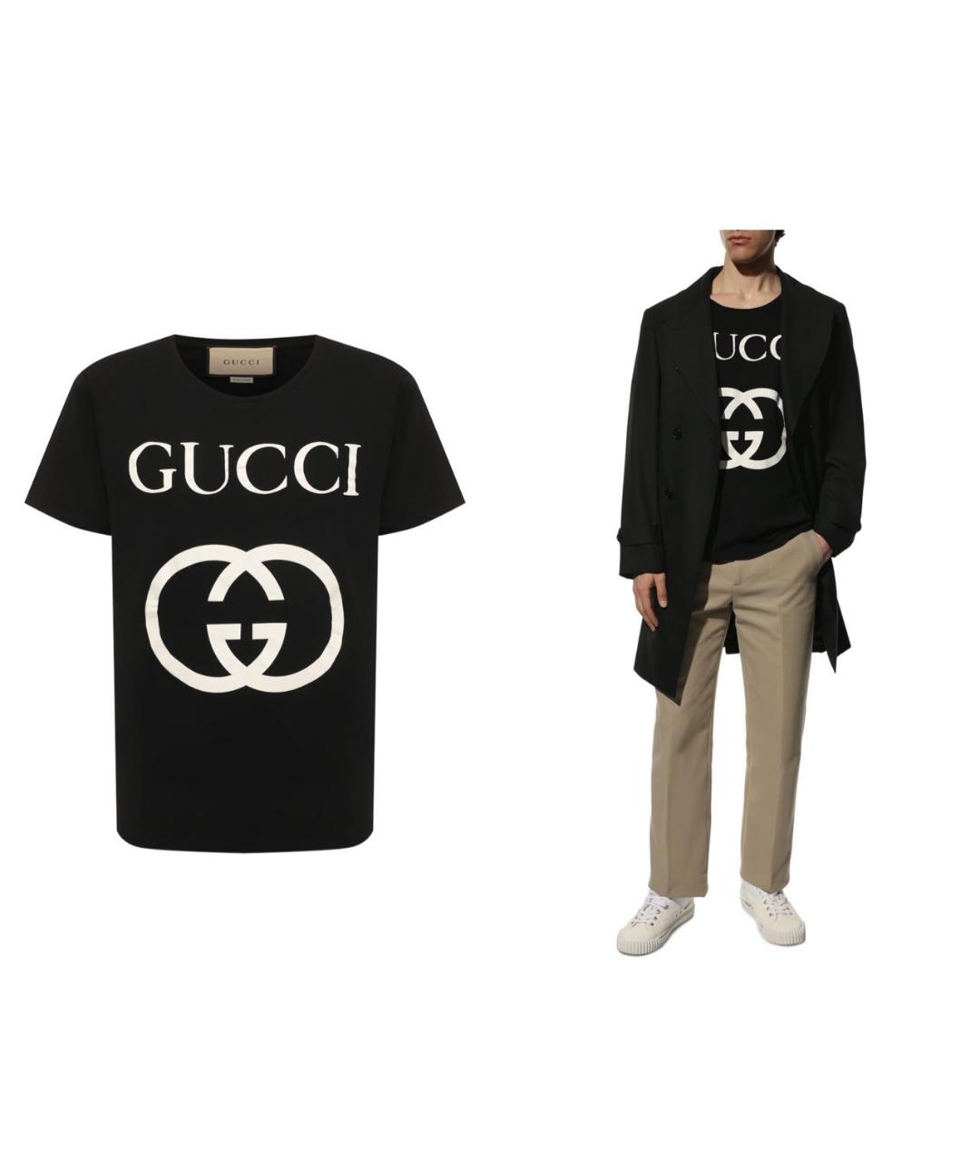 GUCCI Черная футболка, фото 7