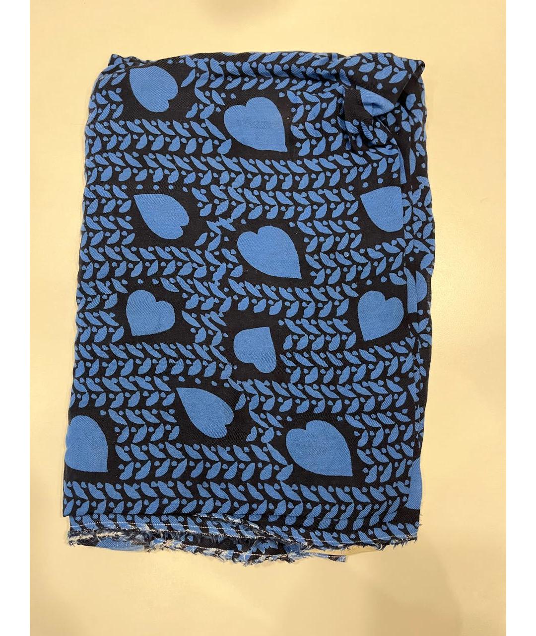 STELLA MCCARTNEY Синий хлопковый шарф, фото 5