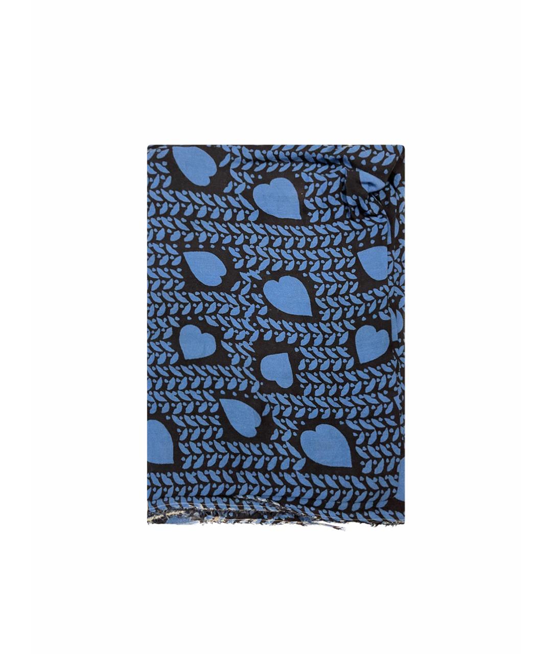 STELLA MCCARTNEY Синий хлопковый шарф, фото 1