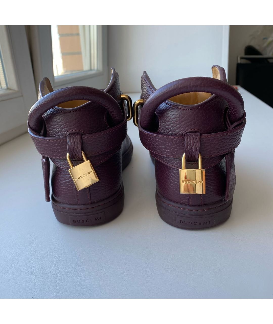 BUSCEMI Фиолетовые кожаные кроссовки, фото 4