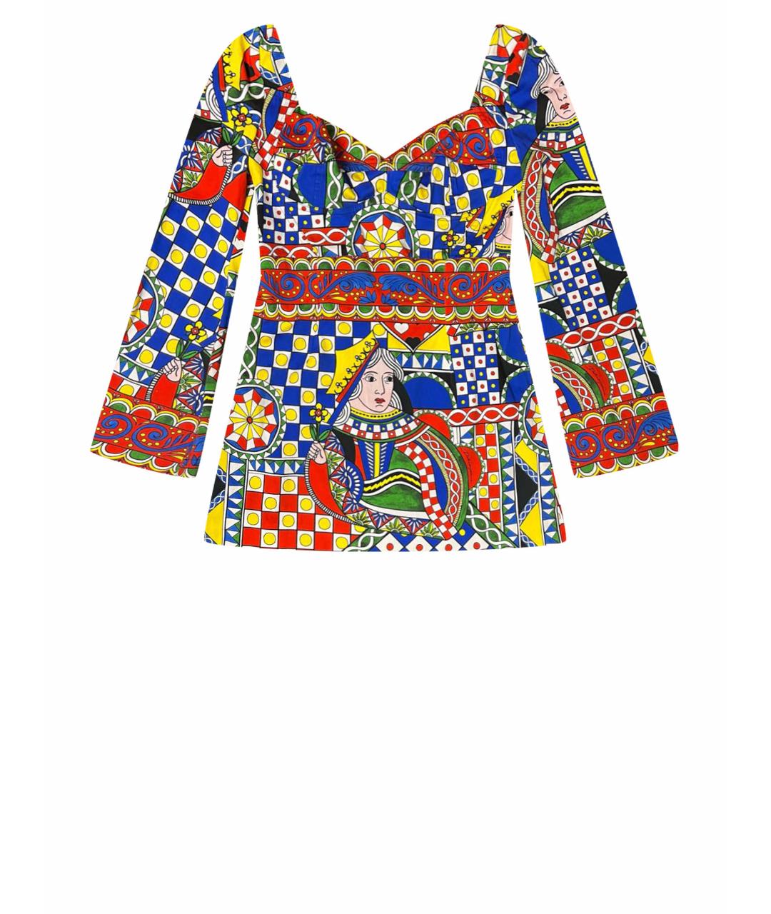 DOLCE&GABBANA Мульти хлопковое коктейльное платье, фото 1
