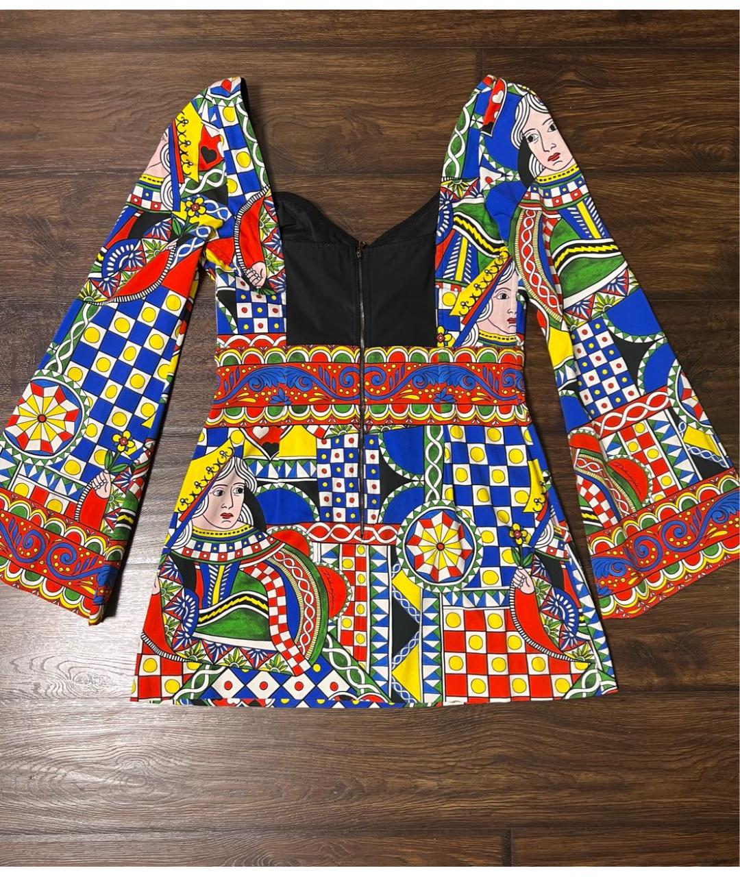 DOLCE&GABBANA Мульти хлопковое коктейльное платье, фото 2