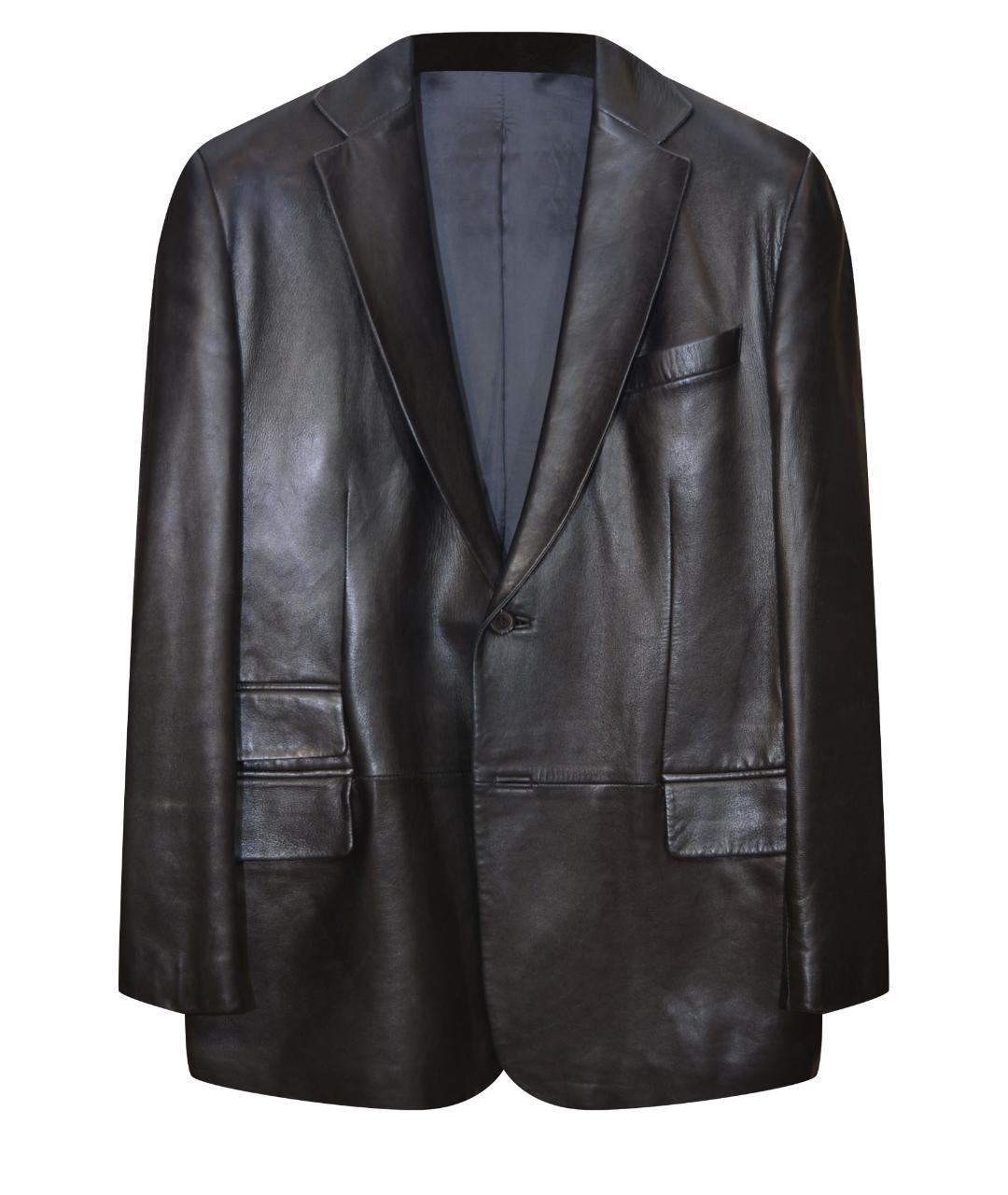 GUCCI Черный кожаный пиджак, фото 1