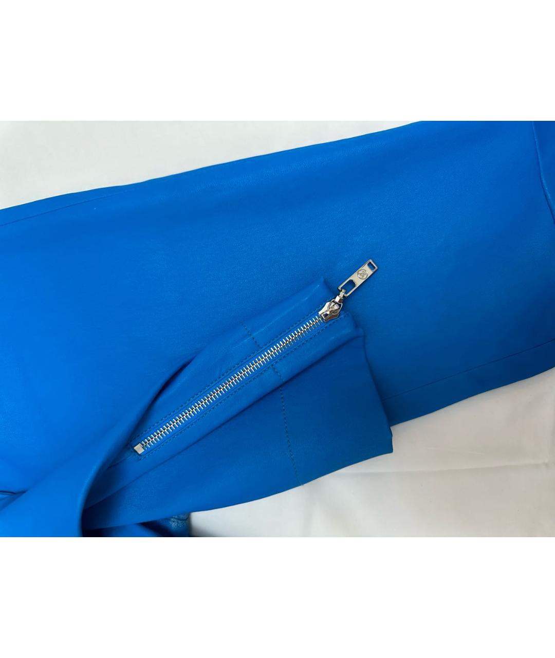 LOUIS VUITTON PRE-OWNED Синие кожаные брюки узкие, фото 4
