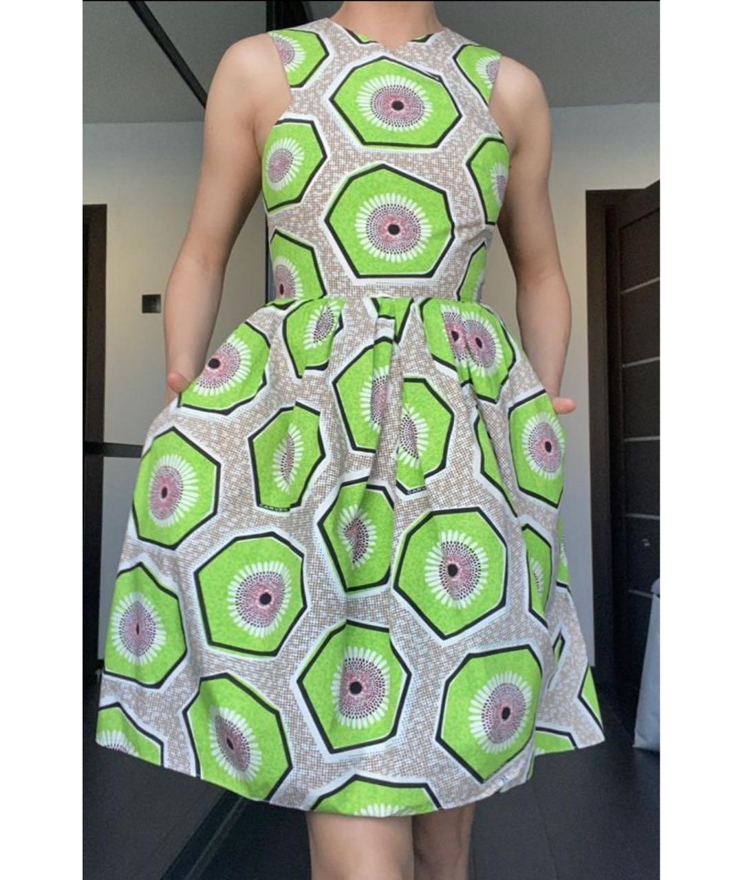 CARVEN Зеленые хлопковое повседневное платье, фото 6