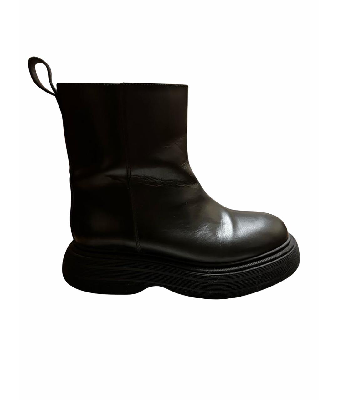 GIA COUTURE Черные кожаные ботинки, фото 1
