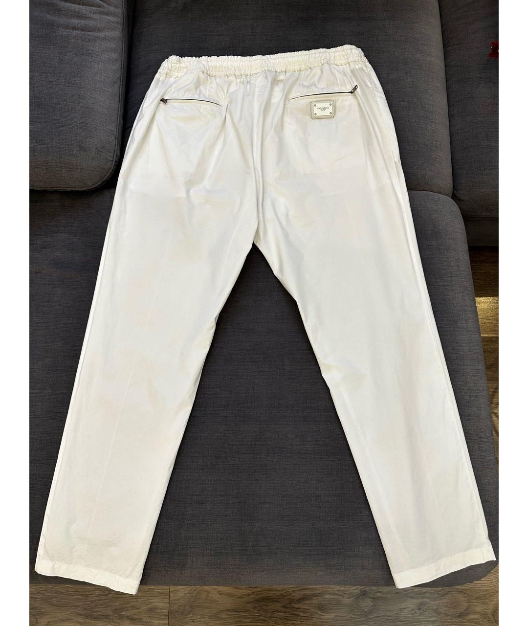 DOLCE&GABBANA Белые хлопко-эластановые повседневные брюки, фото 2
