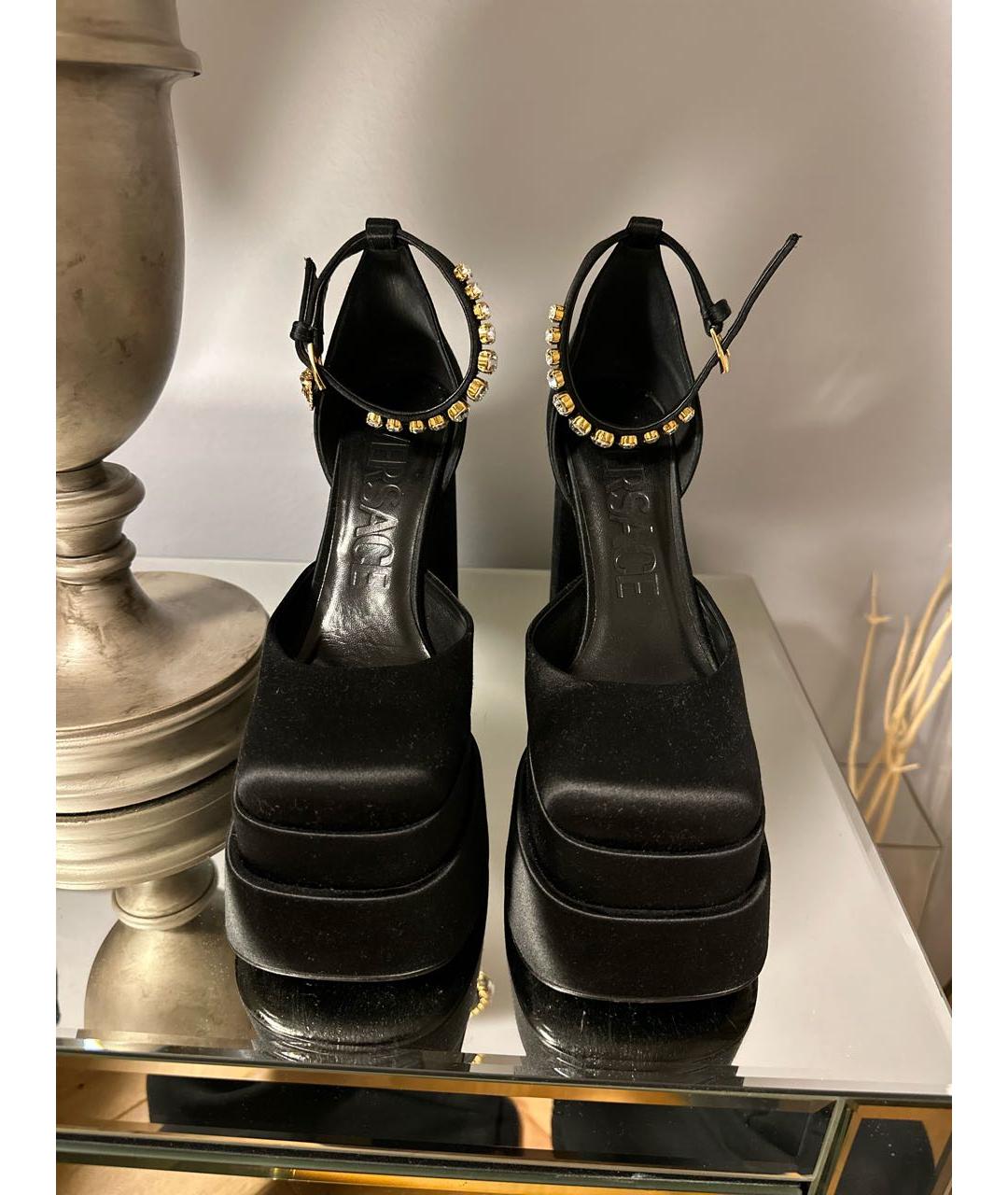 VERSACE Черные текстильные туфли, фото 2