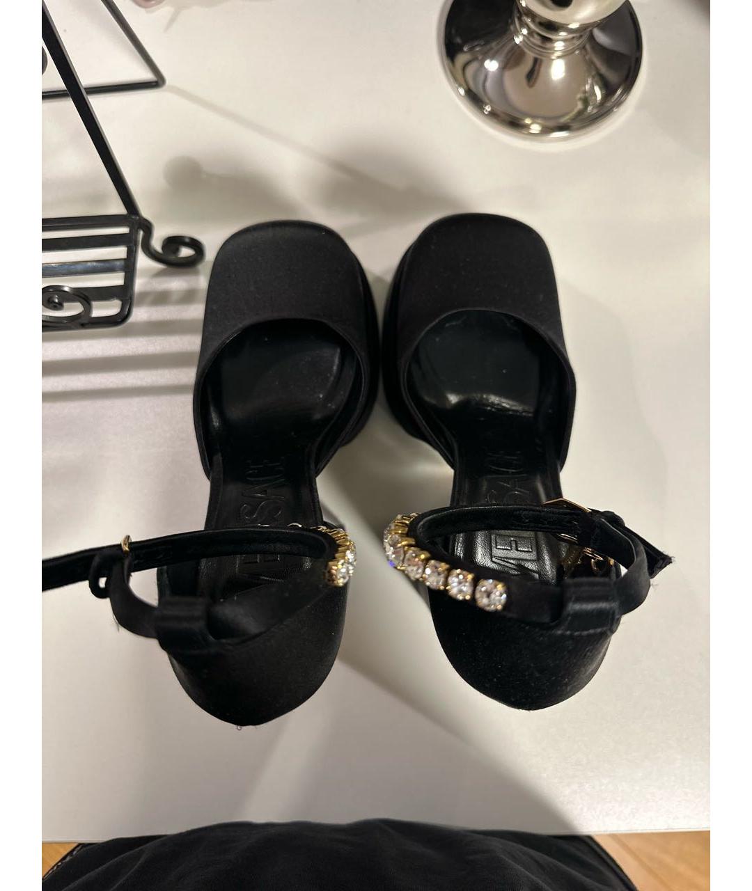 VERSACE Черные текстильные туфли, фото 3