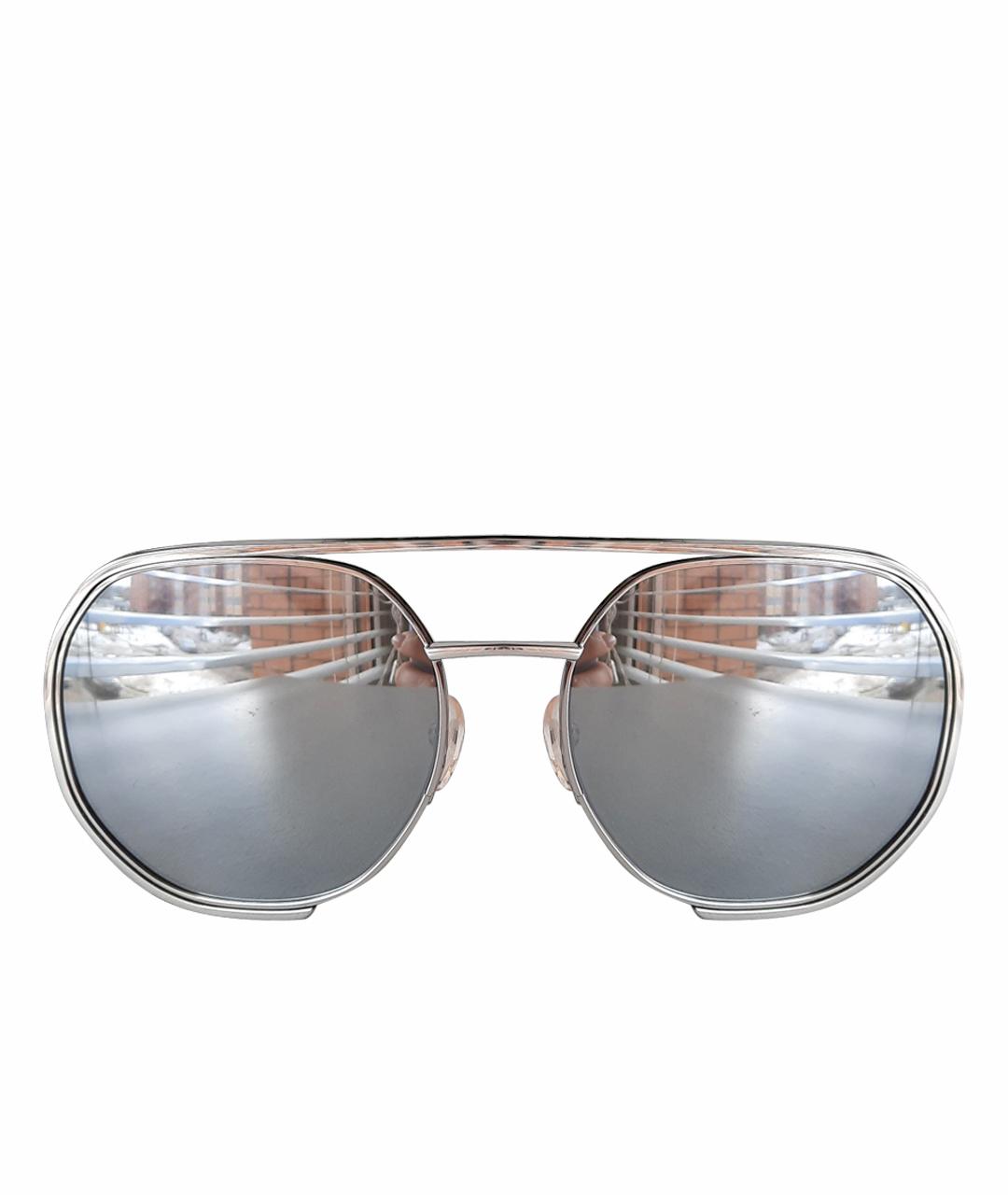 MOSCHINO Серебряные металлические солнцезащитные очки, фото 1