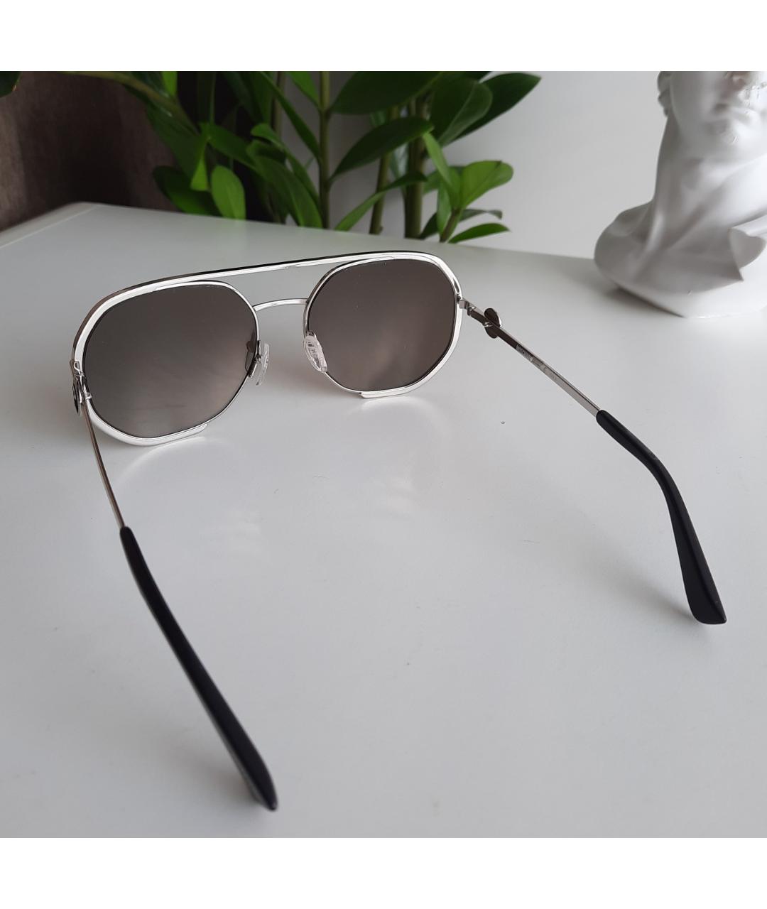 MOSCHINO Серебряные металлические солнцезащитные очки, фото 5