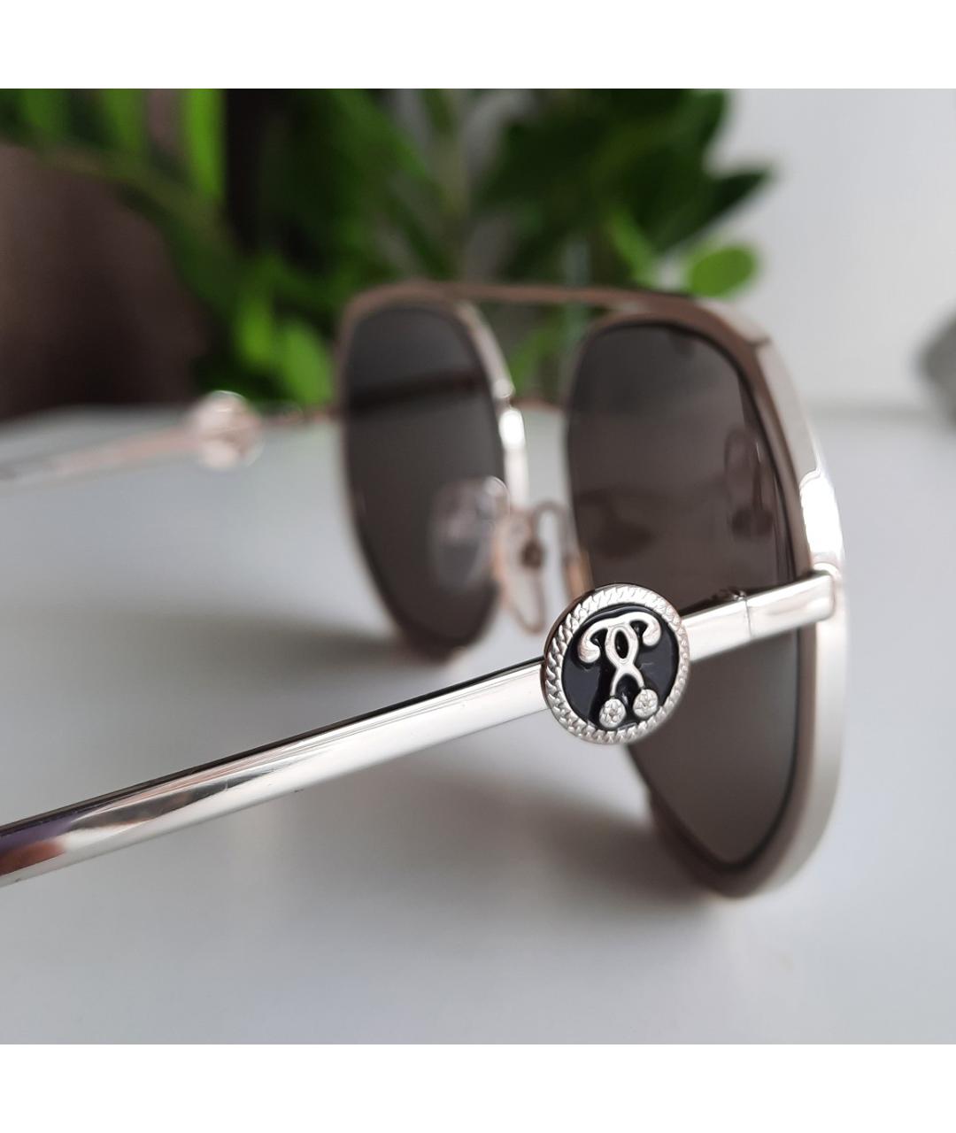 MOSCHINO Серебряные металлические солнцезащитные очки, фото 3