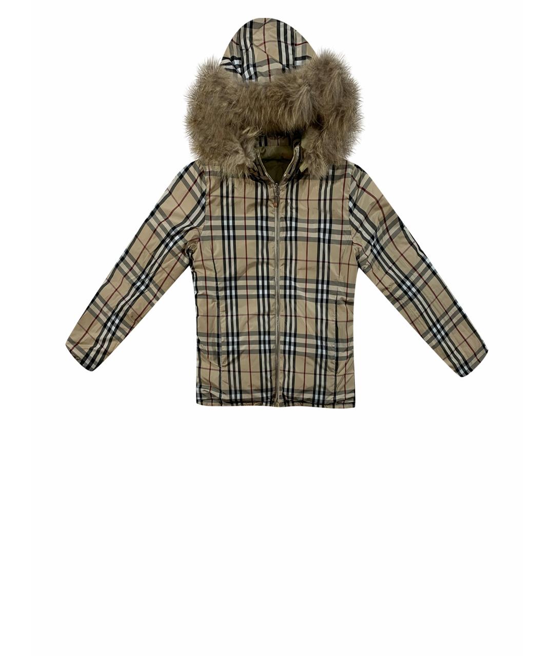 BURBERRY Бежевая полиамидовая куртка, фото 1