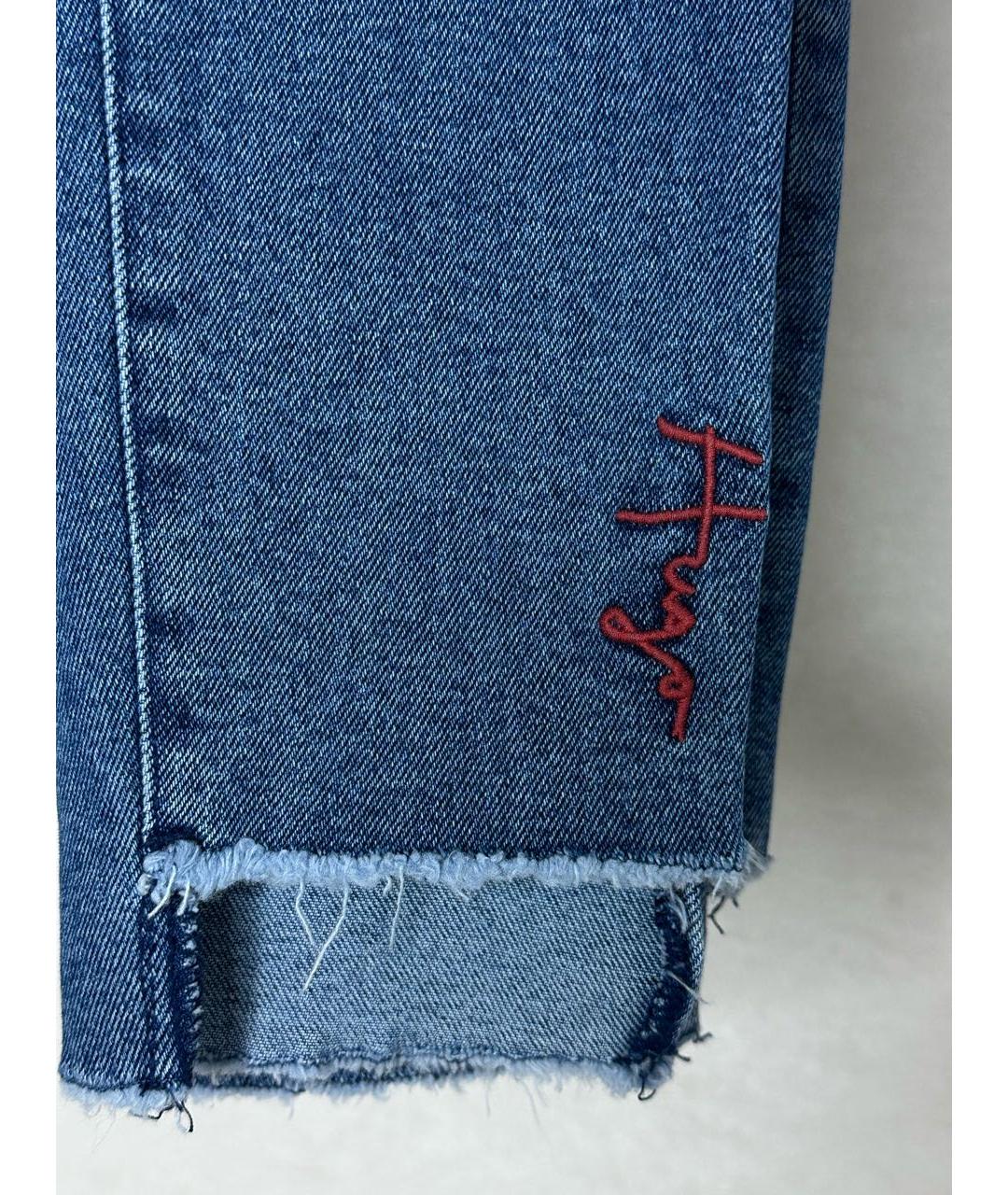 HUGO BOSS Синие хлопко-полиэстеровые джинсы слим, фото 3