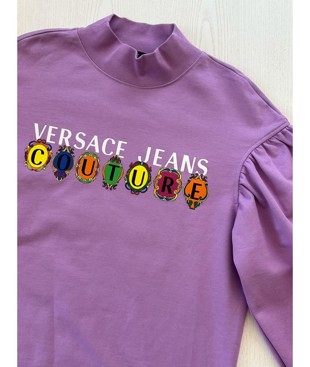 VERSACE JEANS COUTURE Фиолетовое хлопковое повседневное платье, фото 2