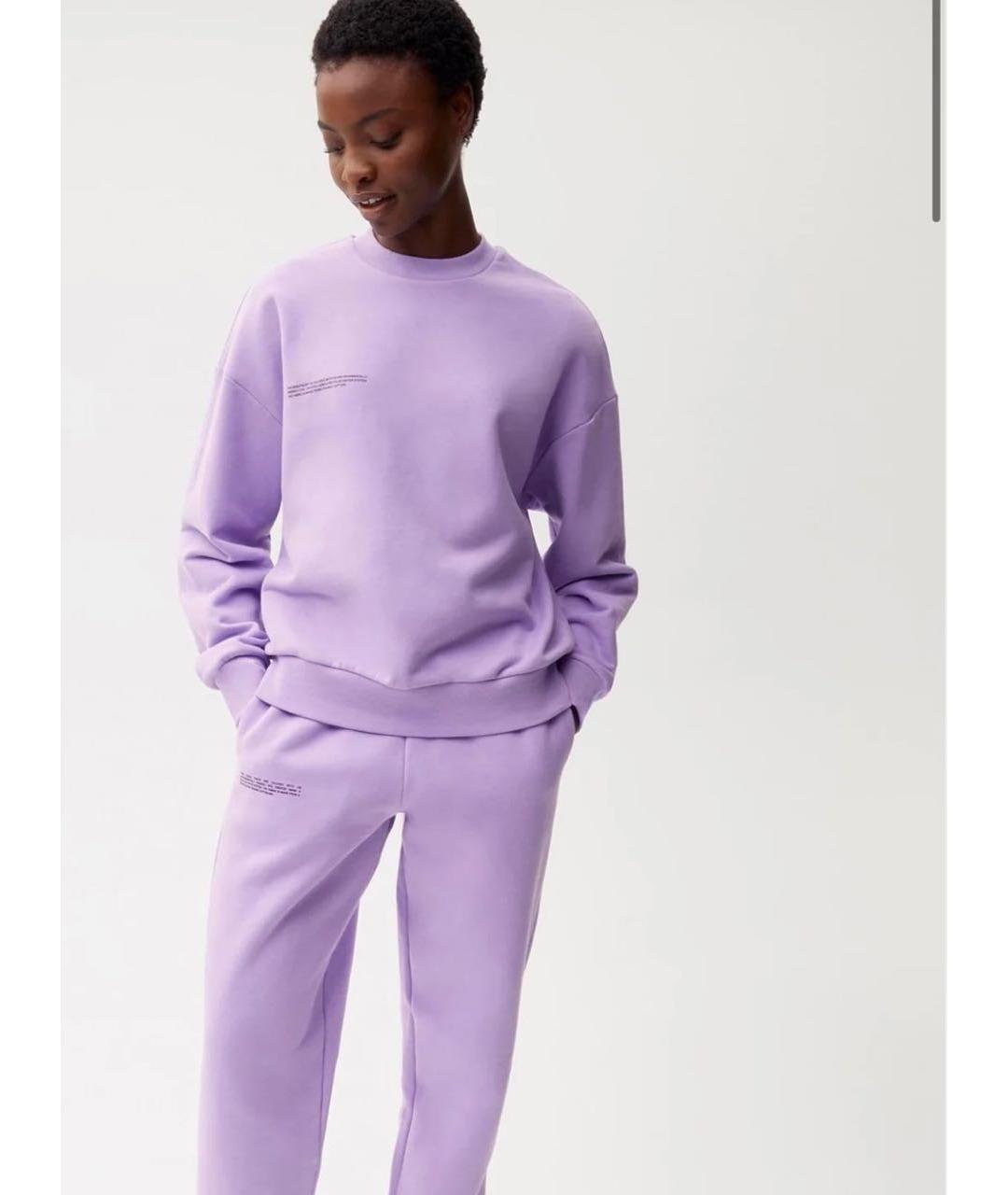 THE PANGAIA Фиолетовые хлопковые спортивные брюки и шорты, фото 3