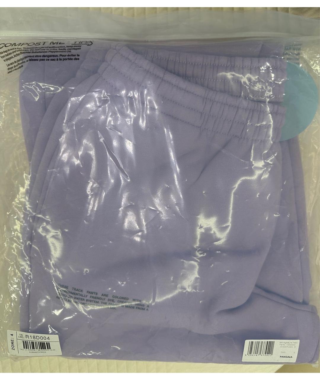 THE PANGAIA Фиолетовые хлопковые спортивные брюки и шорты, фото 4