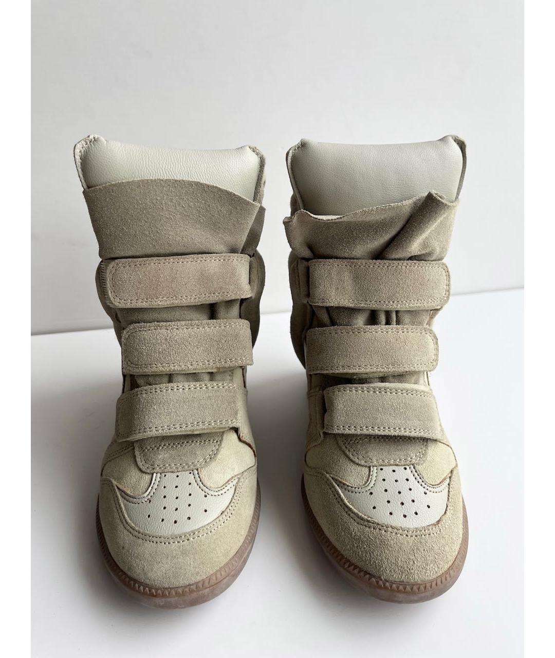 ISABEL MARANT Бежевые замшевые кроссовки, фото 3