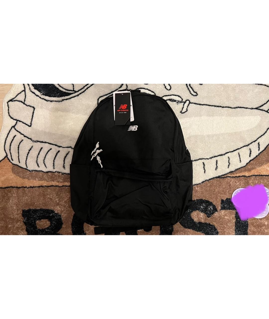 NEW BALANCE Черный хлопковый рюкзак, фото 2