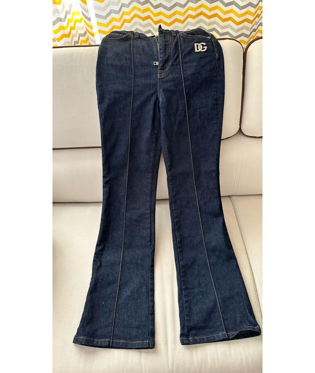 DOLCE&GABBANA Темно-синие хлопко-эластановые джинсы клеш, фото 2