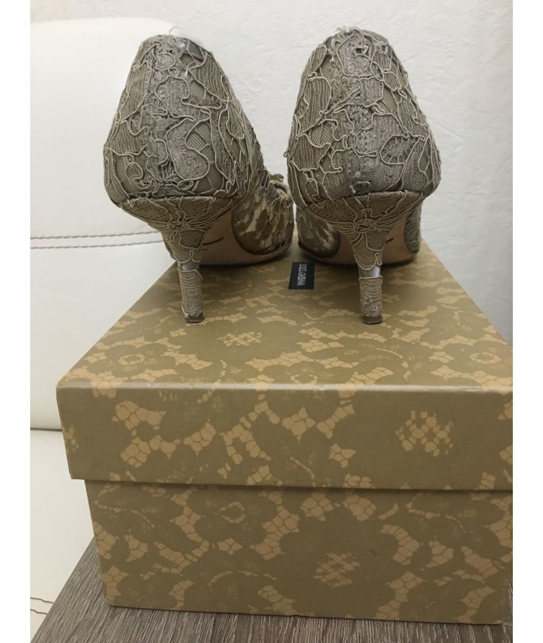 DOLCE&GABBANA Бежевые текстильные туфли, фото 4
