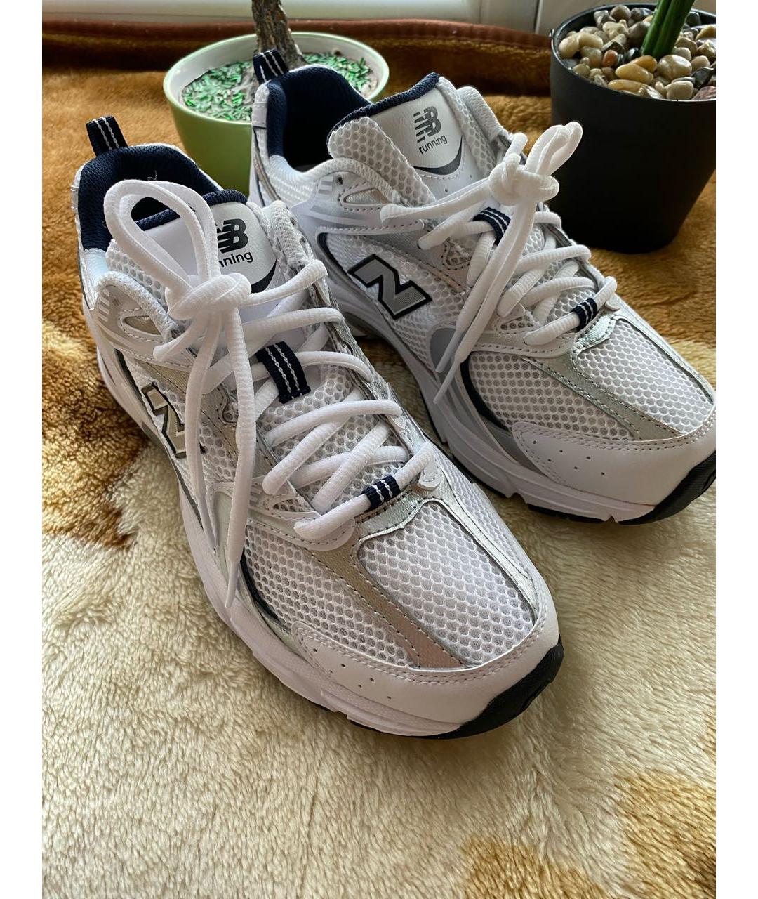 NEW BALANCE Белые кроссовки из искусственной кожи, фото 4