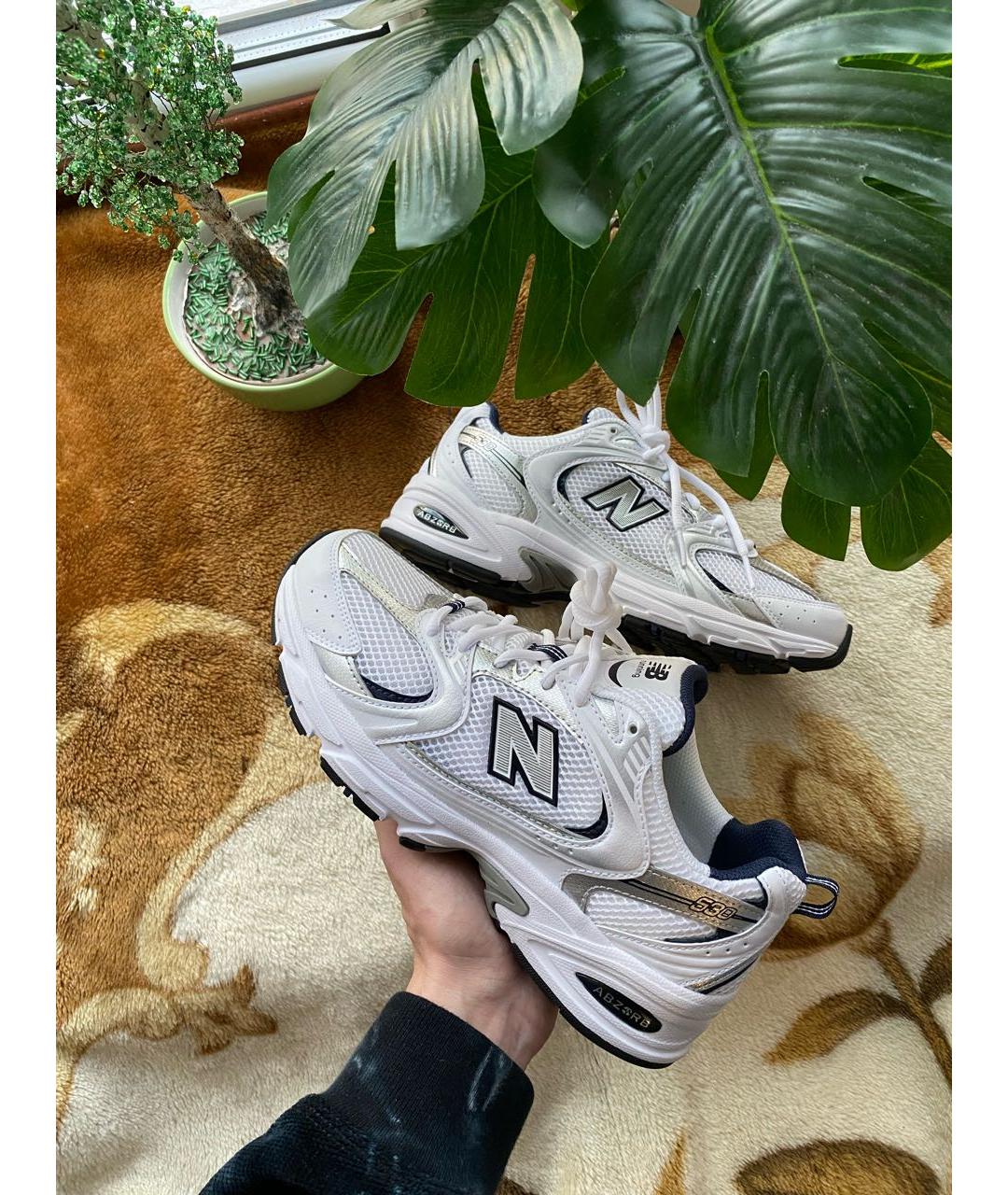 NEW BALANCE Белые кроссовки из искусственной кожи, фото 3