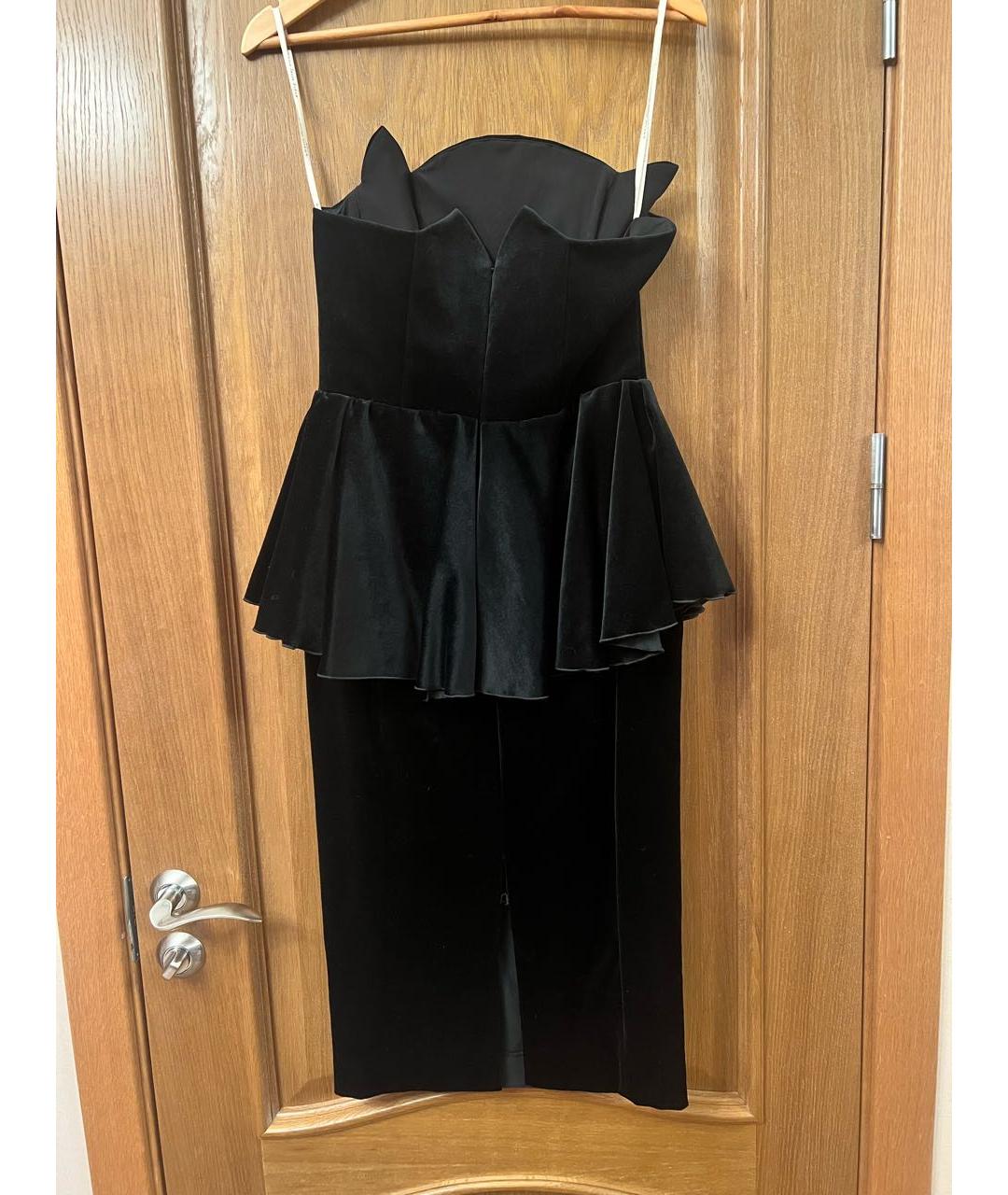 MARIA LUCIA HOHAN Черное бархатное коктейльное платье, фото 2