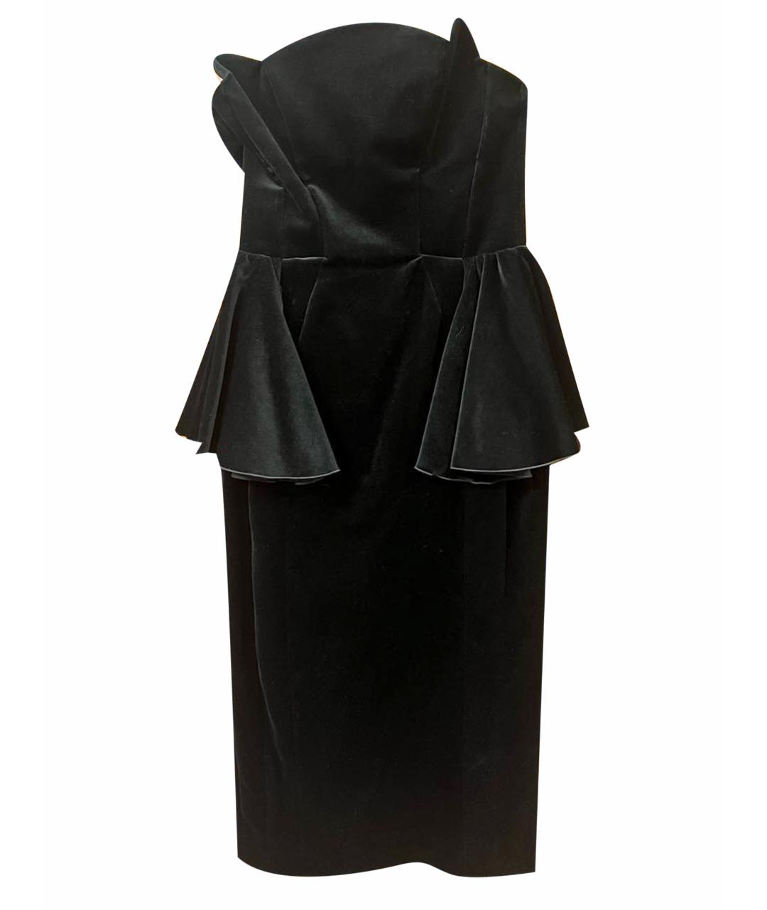 MARIA LUCIA HOHAN Черное бархатное коктейльное платье, фото 1