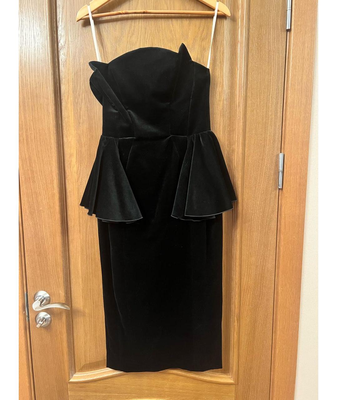 MARIA LUCIA HOHAN Черное бархатное коктейльное платье, фото 7
