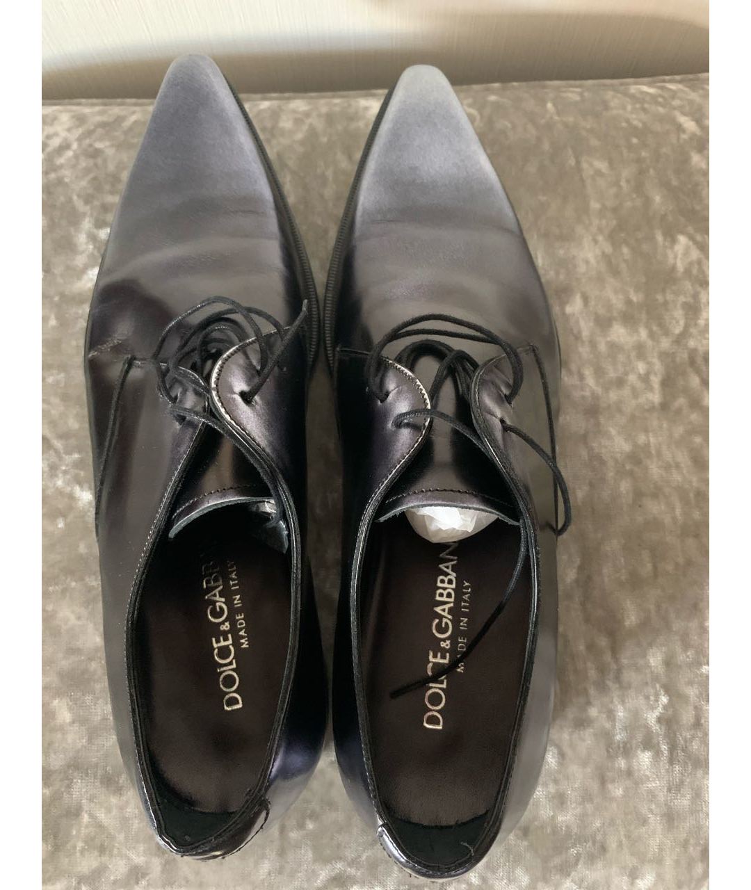 DOLCE & GABBANA VINTAGE Черные кожаные туфли, фото 3
