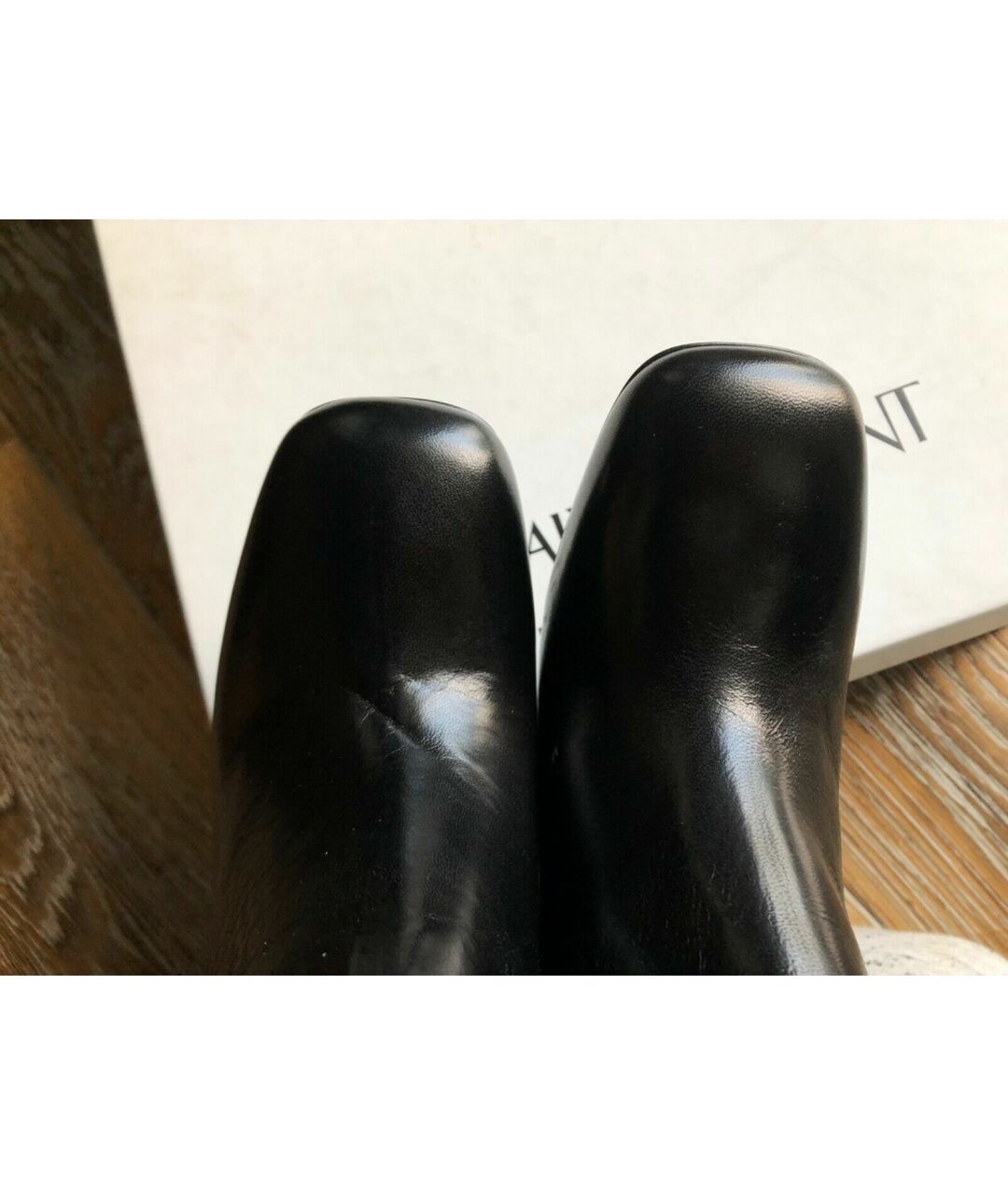 SAINT LAURENT Черные кожаные ботфорты, фото 2