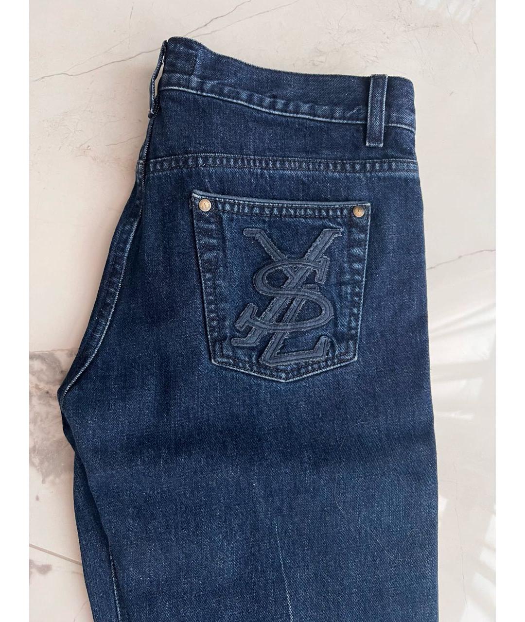 YVES SAINT LAURENT VINTAGE Темно-синие прямые джинсы, фото 2