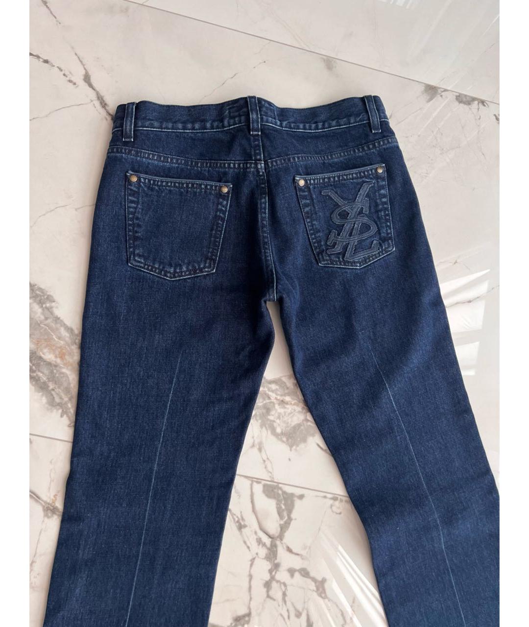 YVES SAINT LAURENT VINTAGE Темно-синие прямые джинсы, фото 5