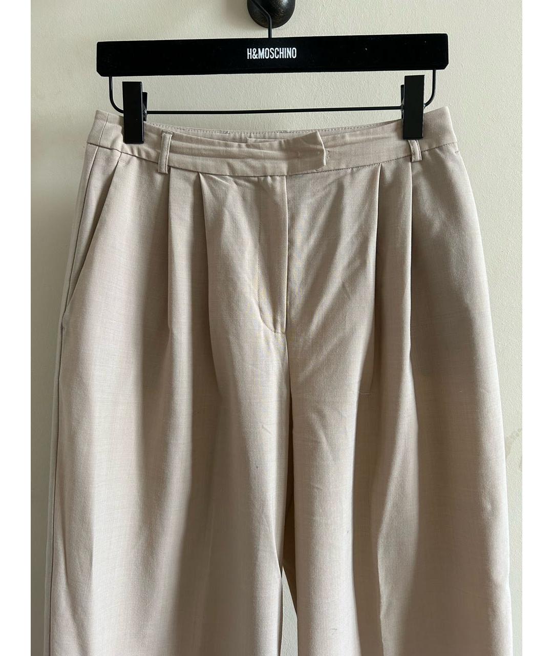 12 STOREEZ Бежевые шерстяные прямые брюки, фото 5
