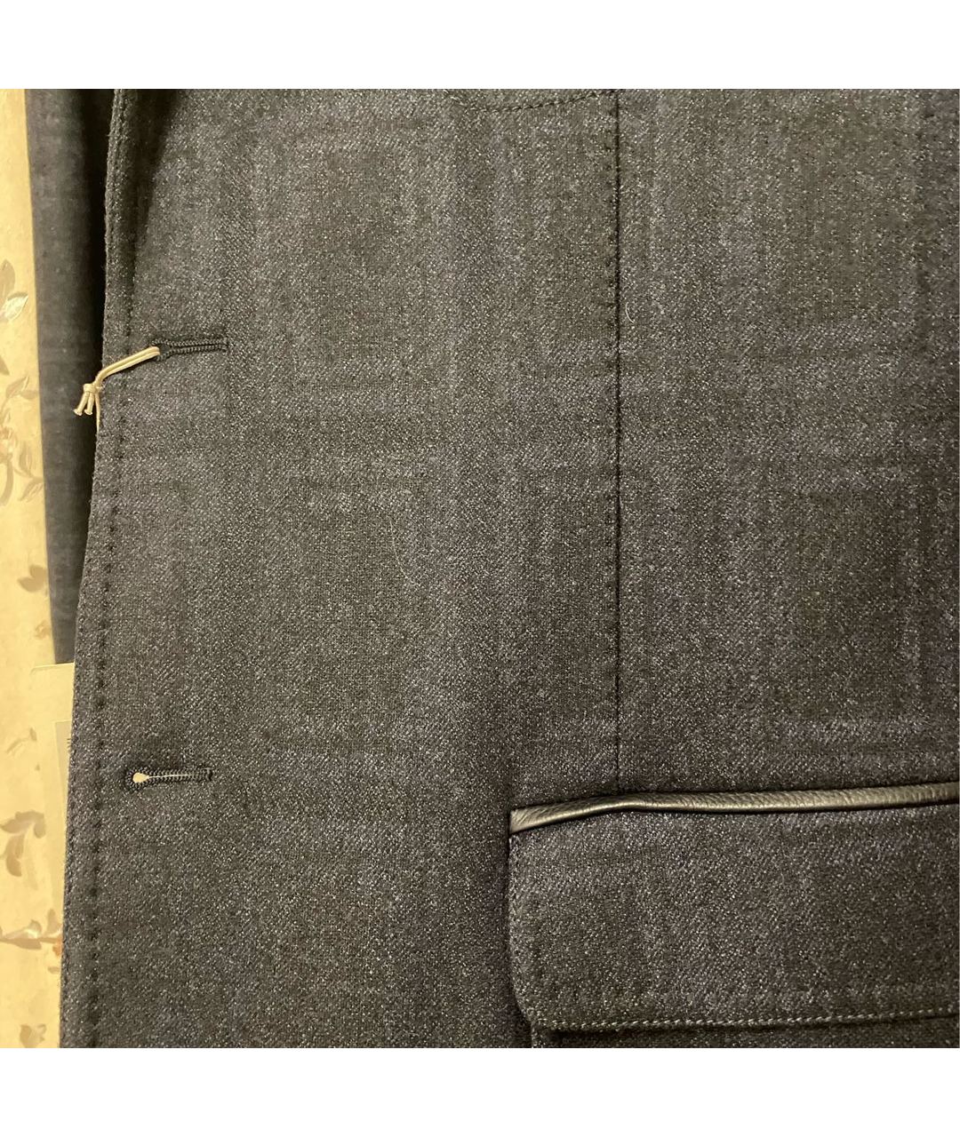 BRIONI Темно-синий шерстяной пиджак, фото 3