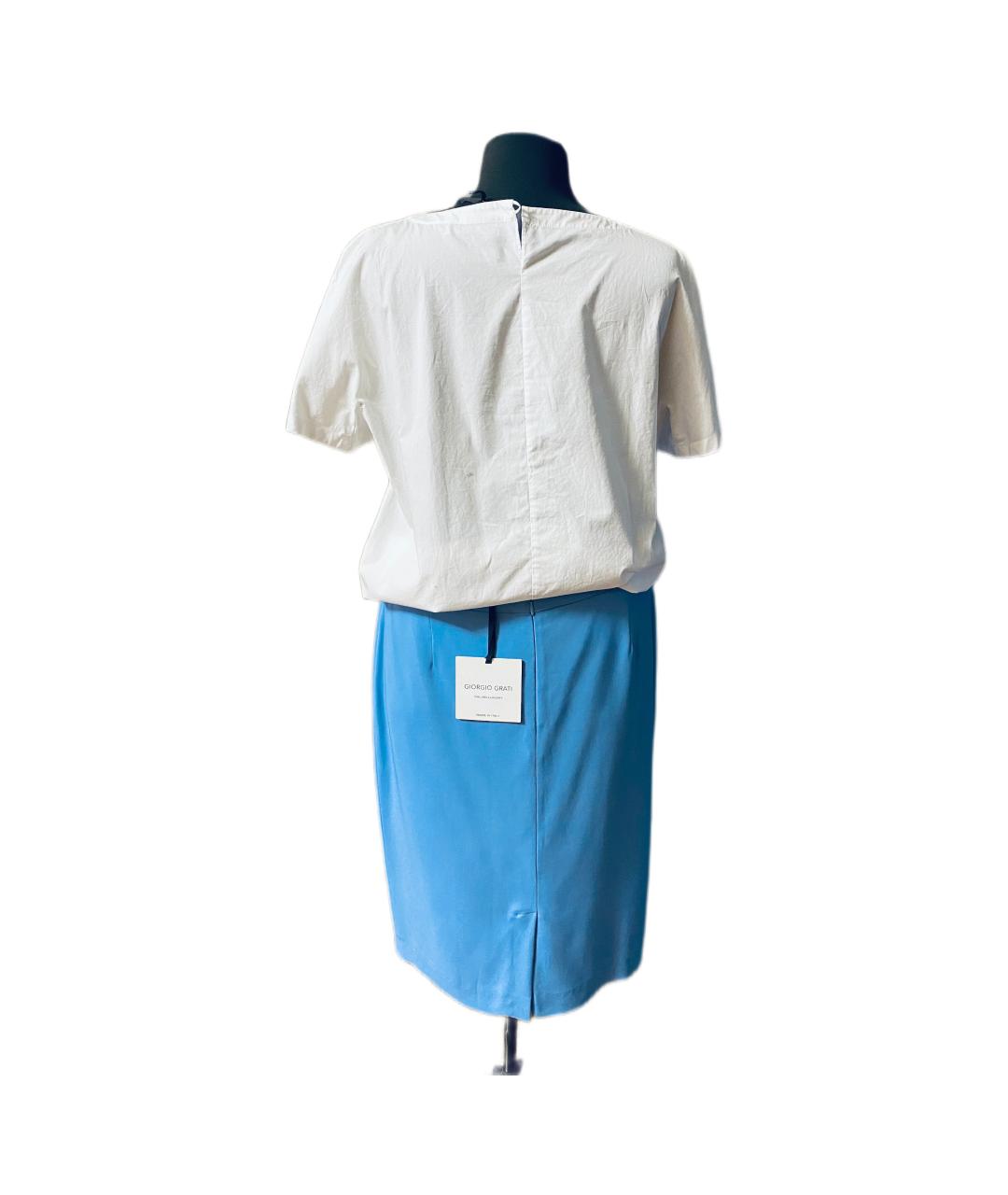 GIORGIO GRATI Голубой вискозный костюм с юбками, фото 2
