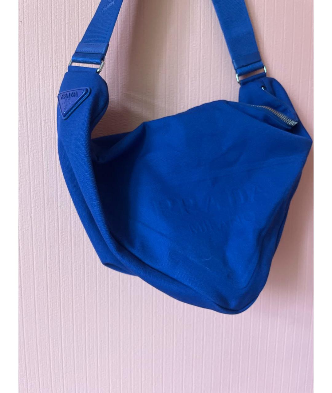 PRADA Синяя тканевая сумка через плечо, фото 4