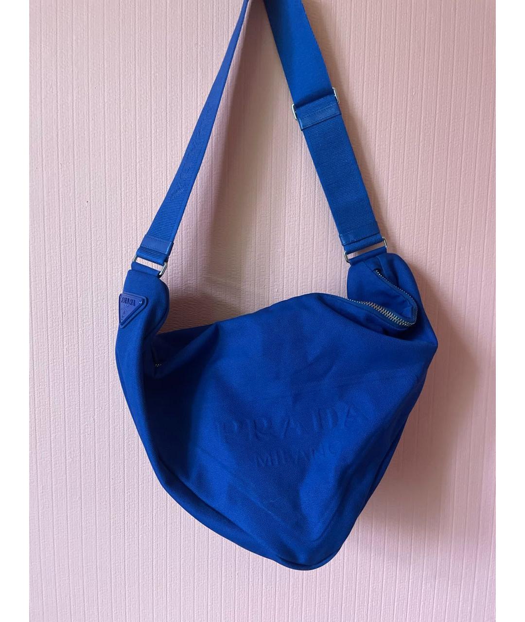 PRADA Синяя тканевая сумка через плечо, фото 3
