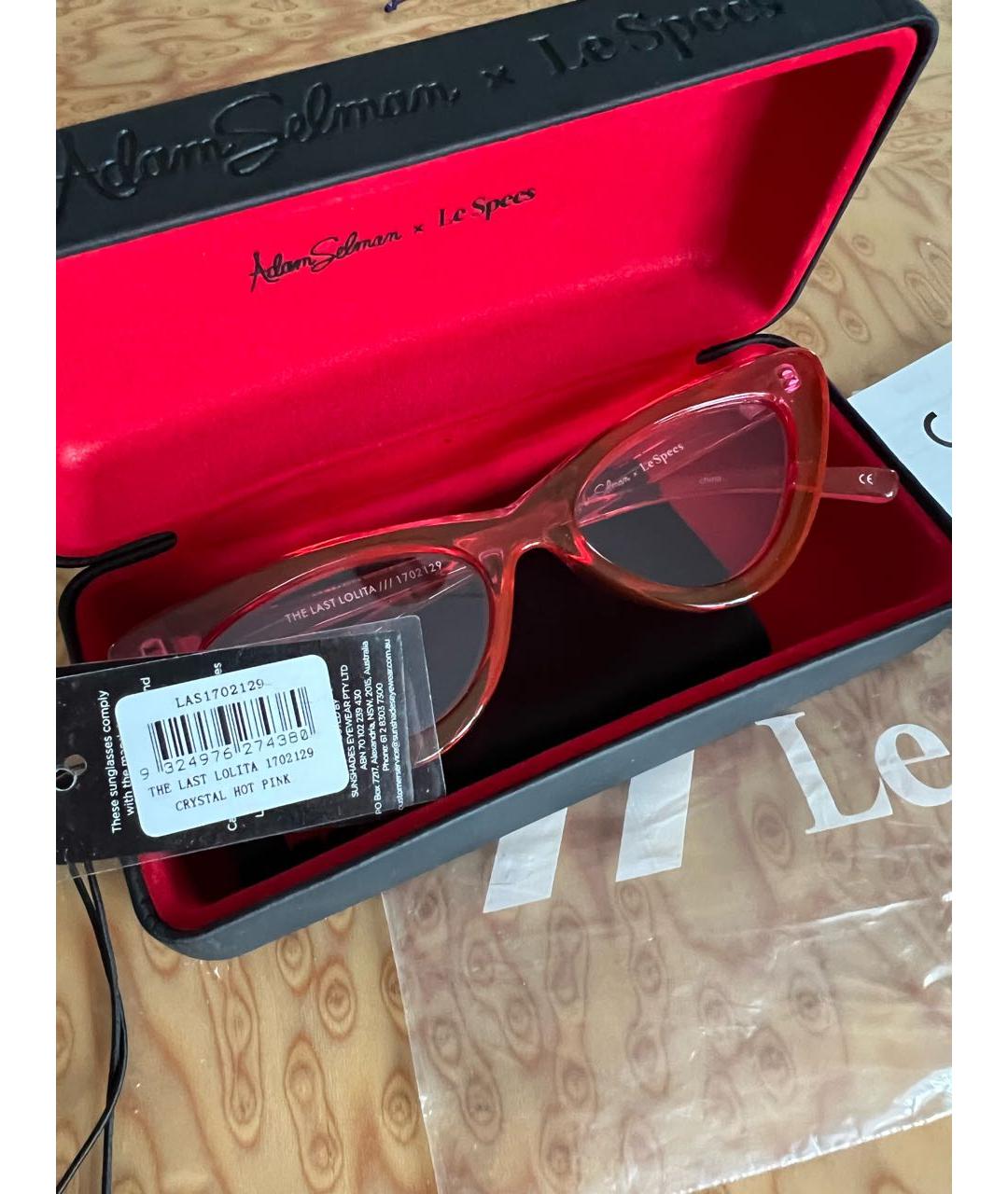 LE SPECS Розовые пластиковые солнцезащитные очки, фото 6