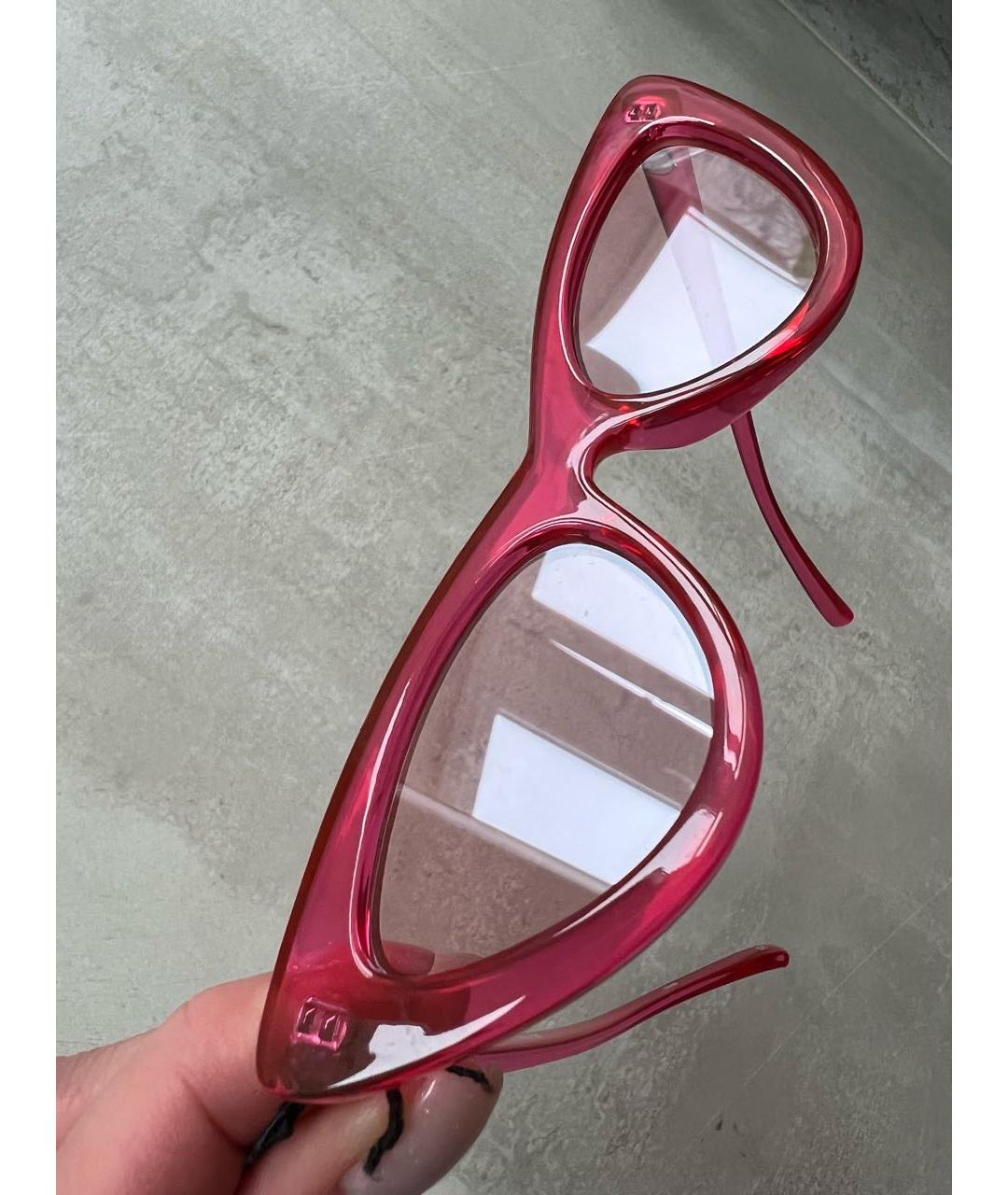 LE SPECS Розовые пластиковые солнцезащитные очки, фото 3