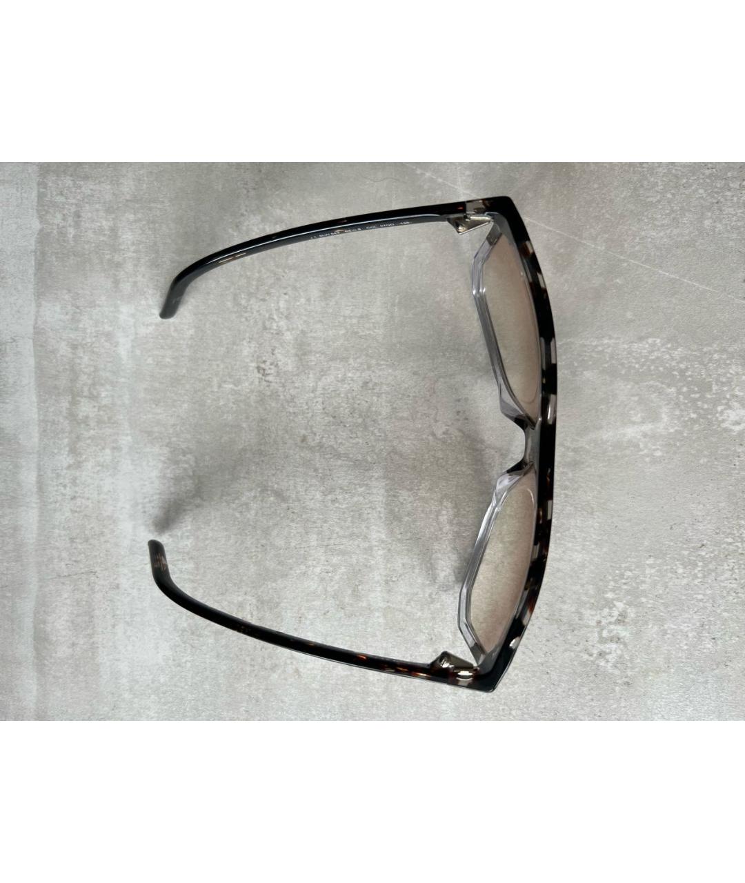 LOEWE Коричневые пластиковые солнцезащитные очки, фото 4