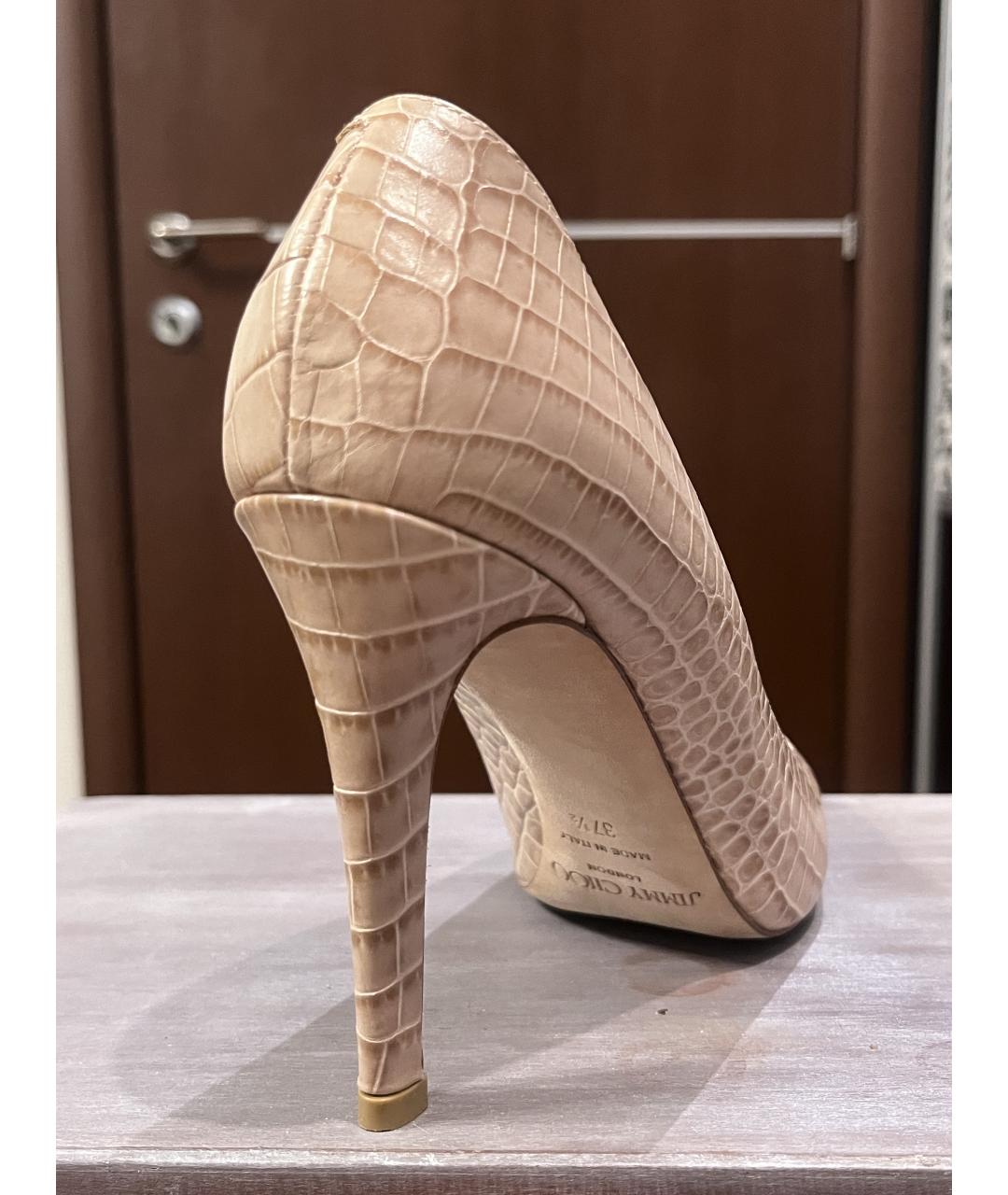 JIMMY CHOO Бежевые кожаные туфли, фото 8