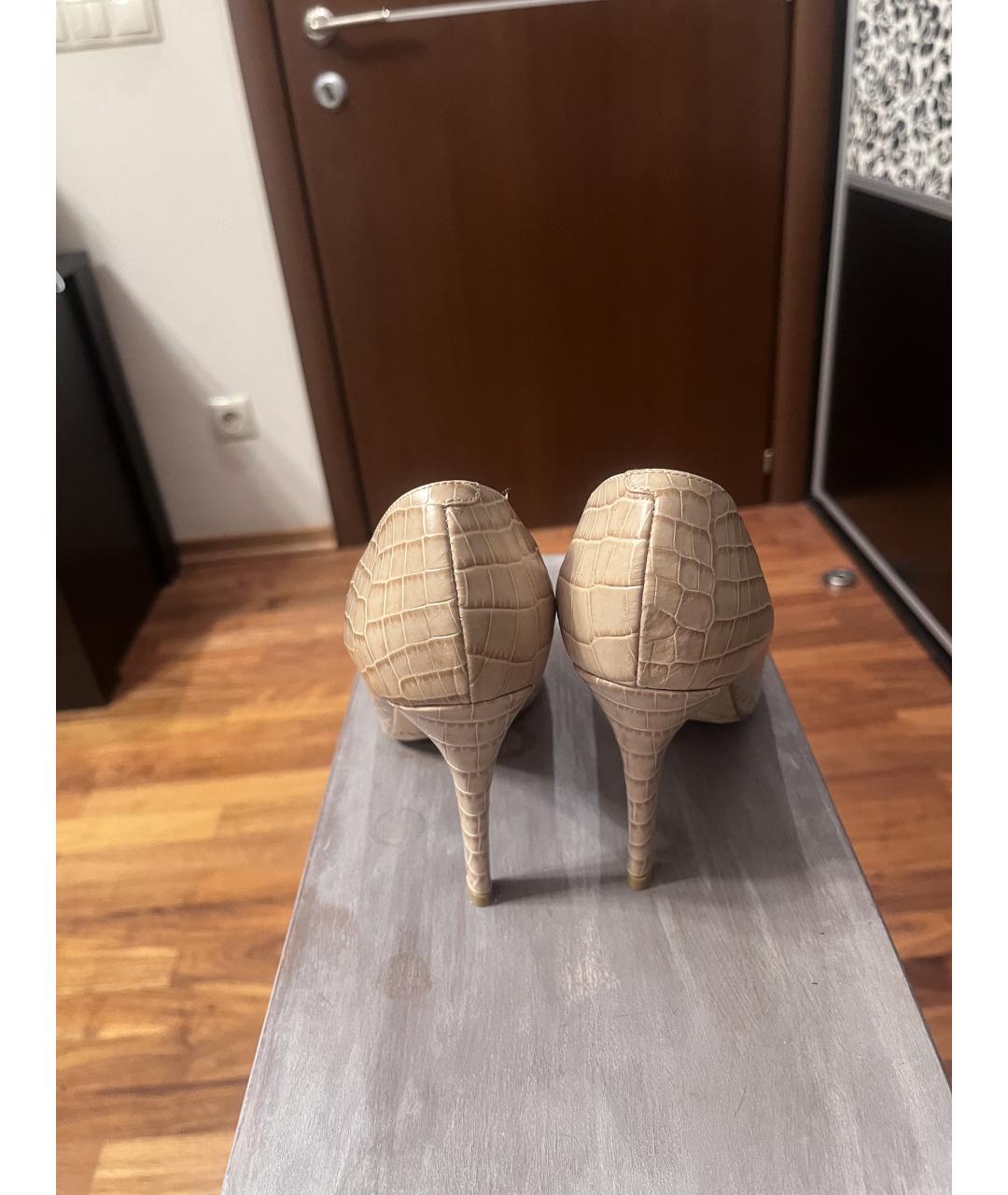JIMMY CHOO Бежевые кожаные туфли, фото 4