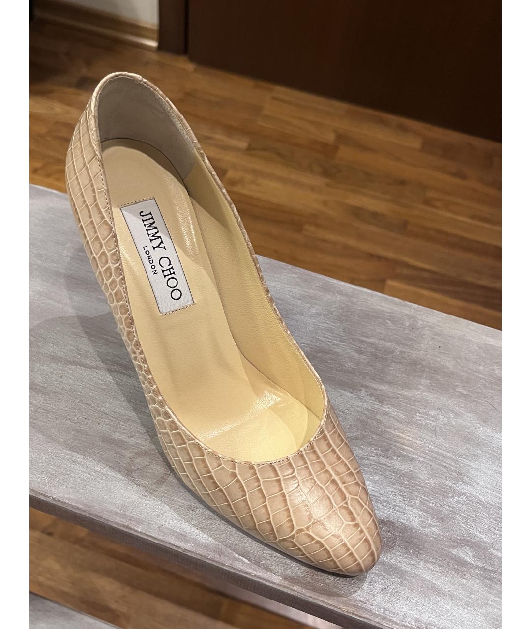 JIMMY CHOO Бежевые кожаные туфли, фото 7