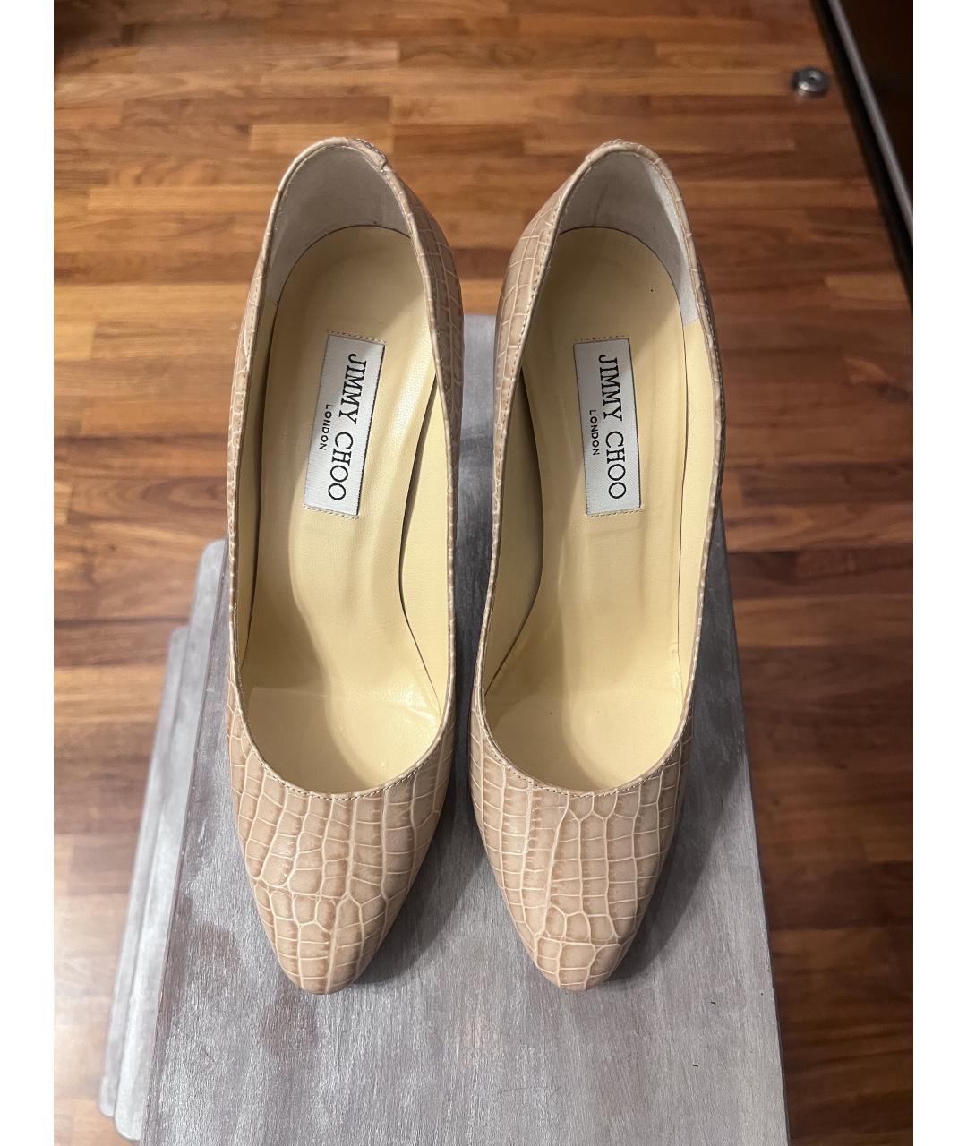 JIMMY CHOO Бежевые кожаные туфли, фото 2