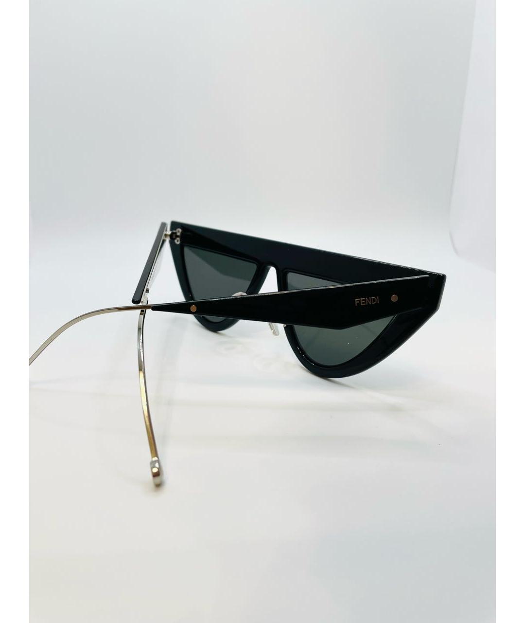 FENDI Черные металлические солнцезащитные очки, фото 7