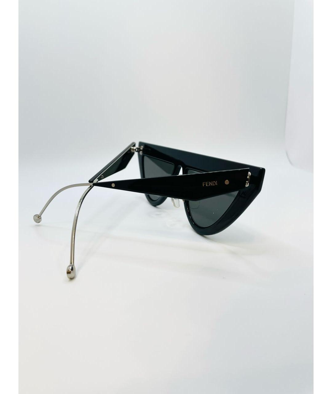 FENDI Черные металлические солнцезащитные очки, фото 8