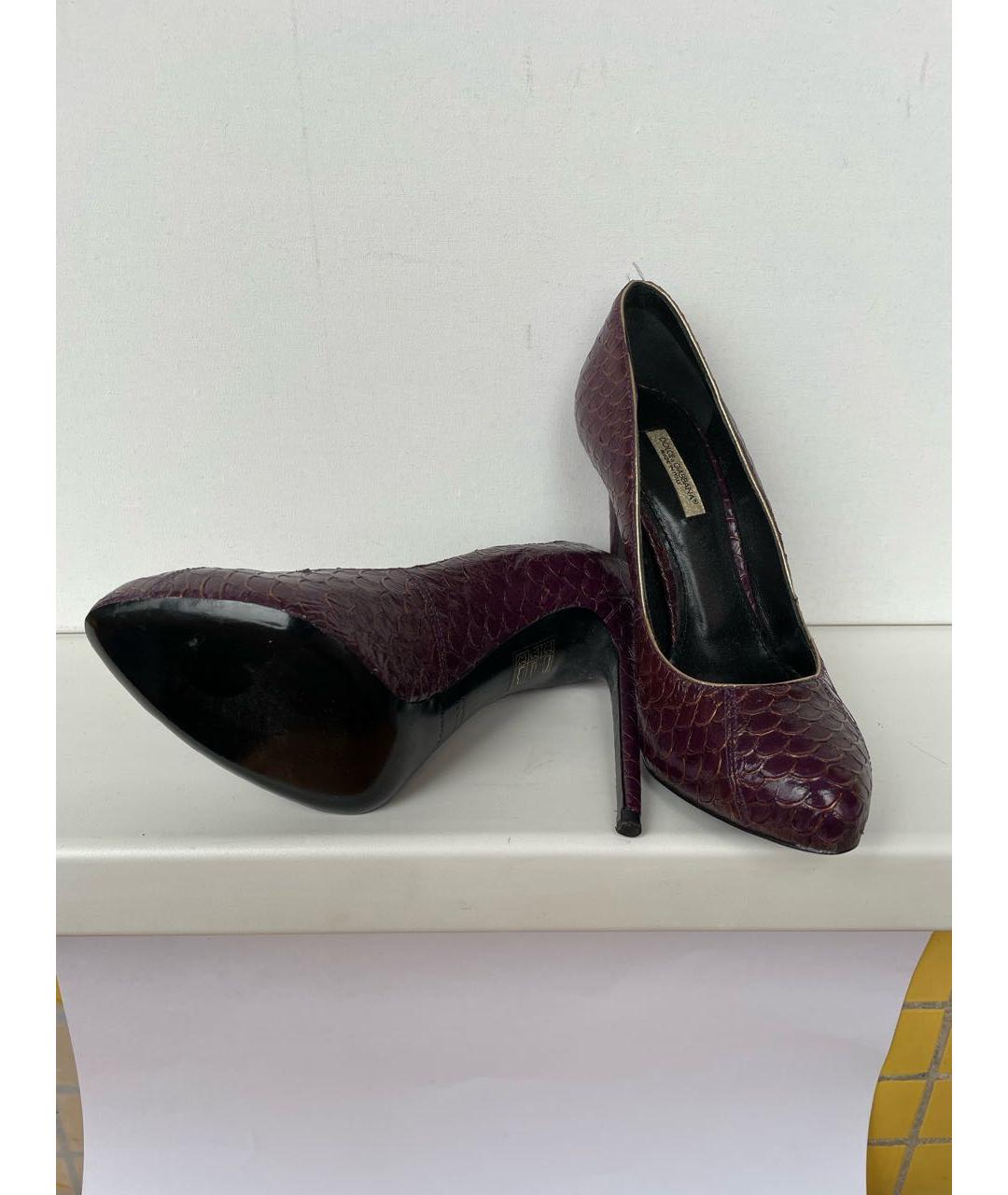 DOLCE&GABBANA Фиолетовые кожаные туфли, фото 5